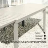 Uitschuifbare Tuintafel 150/225 X 85 Cm Aluminium Eettafel Voor 6 8 Personen, Rechthoekig Lamellenlook