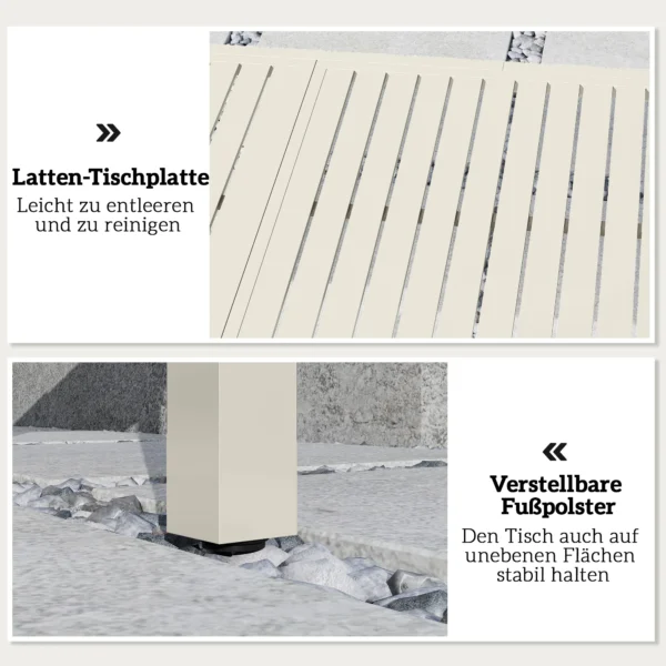 Uitschuifbare Tuintafel 150/225 X 85 Cm Aluminium Eettafel Voor 6 8 Personen, Rechthoekig Lamellenlook