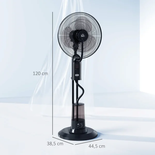 Ventilator Met Waterkoeling, Luchtbevochtiger, 10° Kantelbaar 70° Oscillerend 3 Snelheidsniveaus 75W, Zwart
