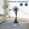 Ventilator Met Waterkoeling, Luchtbevochtiger, 10° Kantelbaar 70° Oscillerend 3 Snelheidsniveaus 75W, Zwart