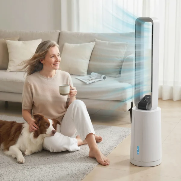 Verdampingsluchtkoeler Met Afstandsbediening, 15 uurs Timer, Koelblok Voor Thuis En Kantoor, Wit