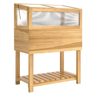 Verhoogde Houten Plantenbak Met Vroegbeetopzetstuk, Opklapbare Deksel, Rek, Vliesstof, Ergonomisch