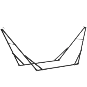 Verstelbaar, Opvouwbaar, Draagbaar Hangmatframe Voor Hangmat Met Draagtas 290x78x100 Cm Zwart