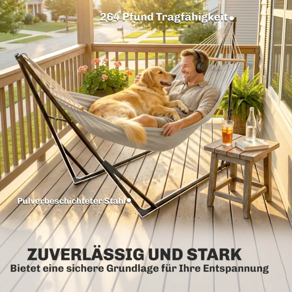 Verstelbaar, Opvouwbaar, Draagbaar Hangmatframe Voor Hangmat Met Draagtas 290x78x100 Cm Zwart