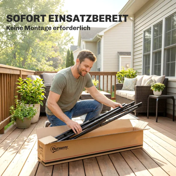 Verstelbaar, Opvouwbaar, Draagbaar Hangmatframe Voor Hangmat Met Draagtas 290x78x100 Cm Zwart