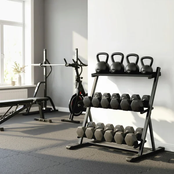 Verstelbare Drielaagse Dumbbell Stand Max. 200kg Antislip Korte Dumbbell Stand Met Verstelbare Stangen