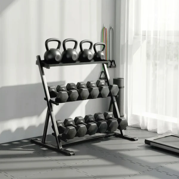 Verstelbare Drielaagse Dumbbell Stand Max. 200kg Antislip Korte Dumbbell Stand Met Verstelbare Stangen