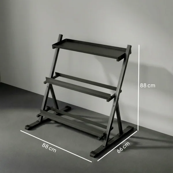 Verstelbare Drielaagse Dumbbell Stand Max. 200kg Antislip Korte Dumbbell Stand Met Verstelbare Stangen