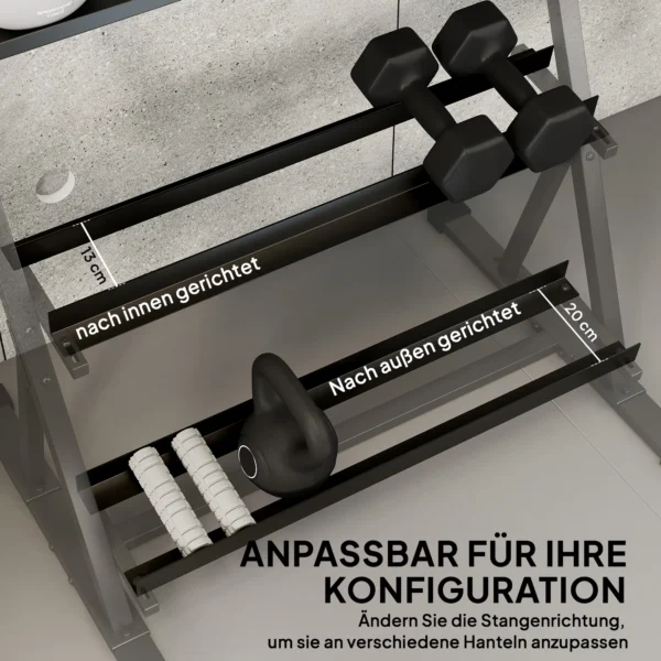 Verstelbare Drielaagse Dumbbell Stand Max. 200kg Antislip Korte Dumbbell Stand Met Verstelbare Stangen