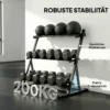 Verstelbare Drielaagse Dumbbell Stand Max. 200kg Antislip Korte Dumbbell Stand Met Verstelbare Stangen