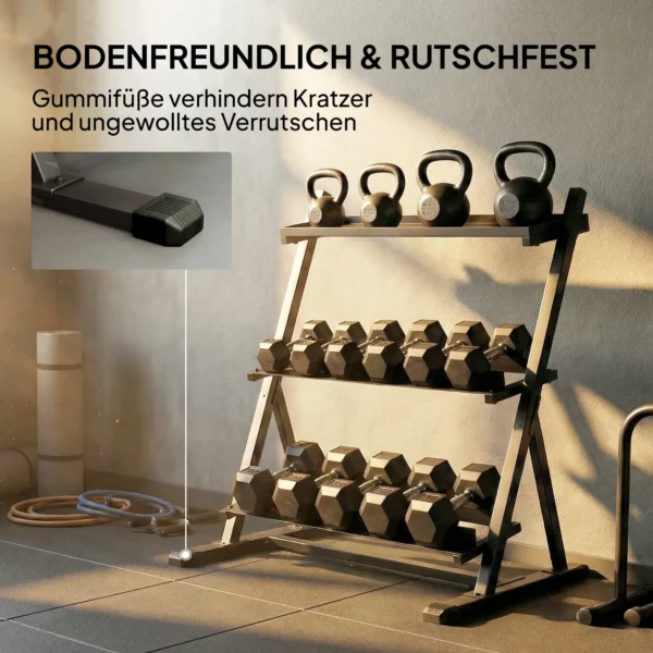 Verstelbare Drielaagse Dumbbell Stand Max. 200kg Antislip Korte Dumbbell Stand Met Verstelbare Stangen