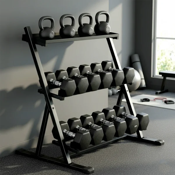 Verstelbare Drielaagse Dumbbell Stand Max. 200kg Antislip Korte Dumbbell Stand Met Verstelbare Stangen