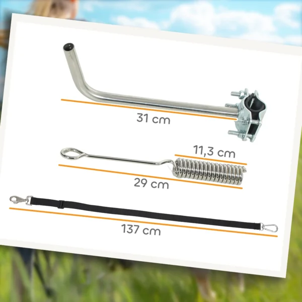 Verstelbare Fietslijn Voor Honden Met Schokdempers, Afneembare Riem, Snelkoppeling Voor Training, Joggen, Zilver+zwart