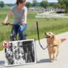 Verstelbare Fietslijn Voor Honden Met Schokdempers, Afneembare Riem, Snelkoppeling Voor Training, Joggen, Zilver+zwart