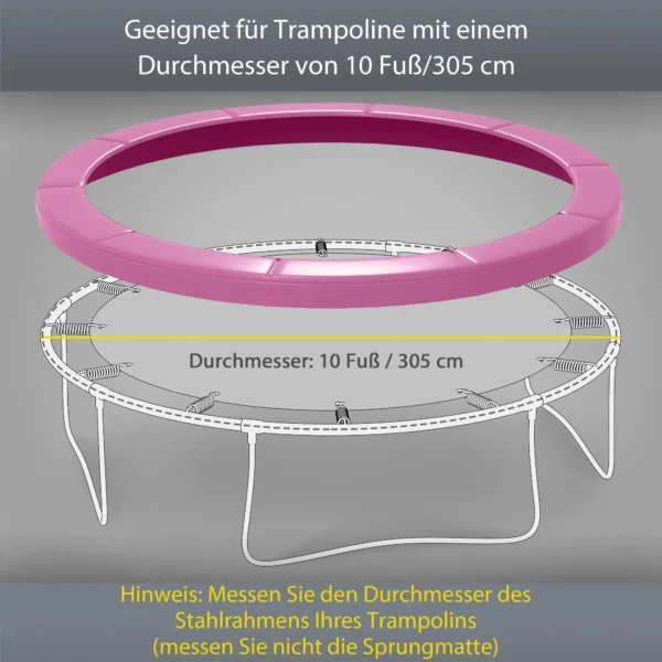 Vervangende Randafdekking Voor Trampoline, Waterdicht, Scheurbestendig, Ø305 Cm, Roze