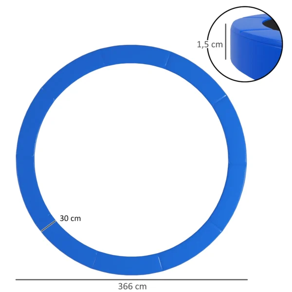 Vervangende Randafdekking Voor Trampoline, Waterdicht, Scheurbestendig, Ø366 Cm, Blauw
