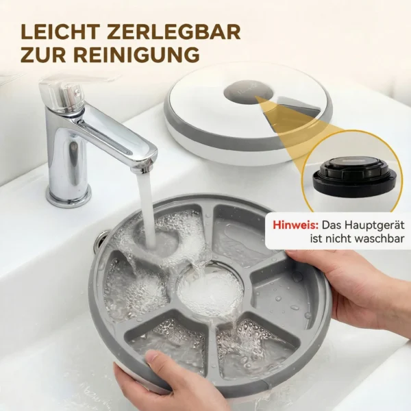 Voederautomaat, Automatische Draadloze Voederdispenser Met Timer Voor Maximaal 6 Maaltijden, LED display, Koelblok Grijs