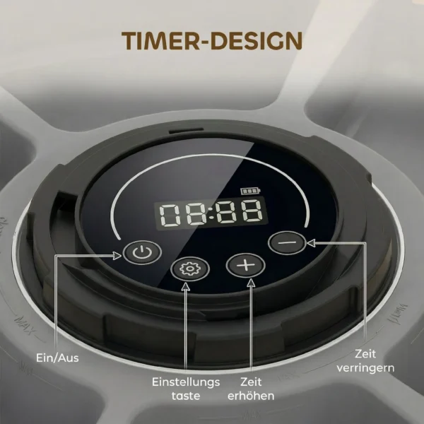 Voederautomaat, Automatische Draadloze Voederdispenser Met Timer Voor Maximaal 6 Maaltijden, LED display, Koelblok Grijs