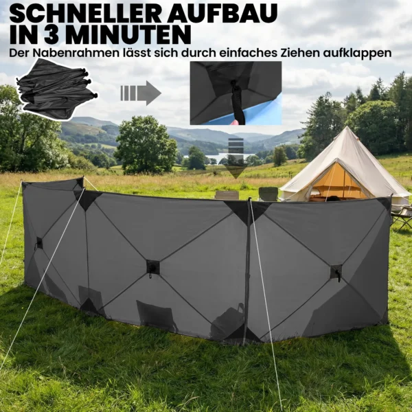 Vouwbare Windscherm Camping Zichtscherm Met Spanlijnen, Grondhaken, Draagtas Voor Camping Tuin 480 X 120 Cm Donkergrijs