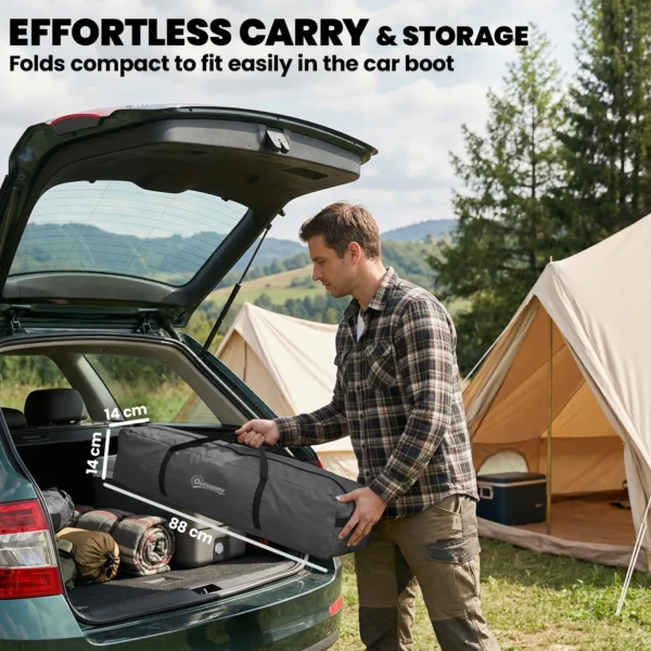 Vouwbare Windscherm Camping Zichtscherm Met Spanlijnen, Grondhaken, Draagtas Voor Camping Tuin 480 X 120 Cm Donkergrijs