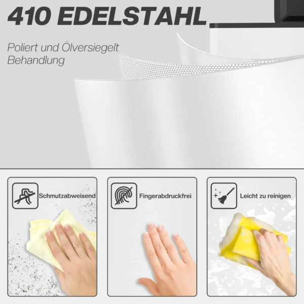 Vuilnisbak 20L, Soft Close Deksel, Deodorant Vak, Vingerafdrukbestendig, Roestvrij Staal, Wit