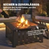 Vuurkom Van Staal Met Vonkenscherm En Pook Voor Buiten BBQ Camping 67x67x47cm Zwart