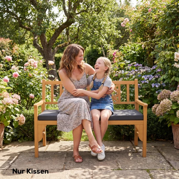 Waterafstotend Bankkussen, Buitenzitkussen Met Afneembare Hoes En Bevestigingsbanden Voor Tuin En Terras, 110 X 46 Cm, Donkergrijs