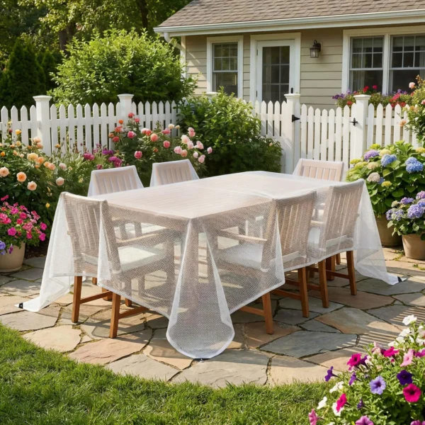 Waterdichte Afdekzeil 4 X 6 M 140g/m² Geweven Zeil Robuuste Scheurbestendige UV stabiele Beschermzeil Met Versterkte Ogen Wit