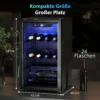 Wijnkoelkast 24 Flessen, 68 Liter Capaciteit, 4 16 °C Vrijstaand Apparaat Voor Dranken, Bier En Wijn Met Glazen Deur, Zwart
