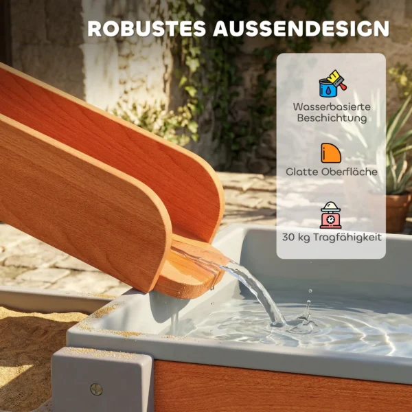 Zand Waterspeeltafel, Houten Watertafel, Moddertafel Met Waterbaan, 2 Bakken Zandtafel Voor Kinderen Van 3 8 Jaar Grijs