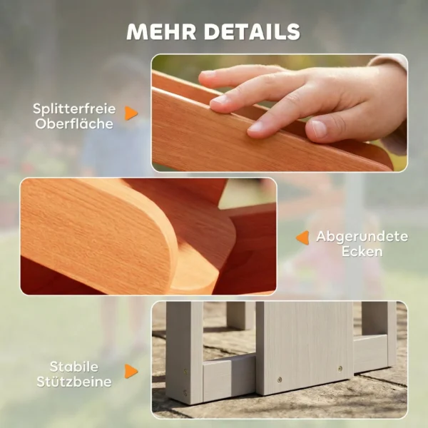 Zand Waterspeeltafel, Houten Watertafel, Moddertafel Met Waterbaan, 2 Bakken Zandtafel Voor Kinderen Van 3 8 Jaar Grijs