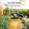 Zonne energie Staande Lamp 2 delige Set Rattan Hangende Solarlampen Met Lichtsensor IP44 Waterdichte Solarlamp Voor Tuin Balkon Bruin