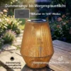 Zonne energie Staande Lamp 2 delige Set Rattan Hangende Solarlampen Met Lichtsensor IP44 Waterdichte Solarlamp Voor Tuin Balkon Bruin
