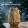 Zonne energie Staande Lamp 2 delige Set Rattan Hangende Solarlampen Met Lichtsensor IP44 Waterdichte Solarlamp Voor Tuin Balkon Bruin