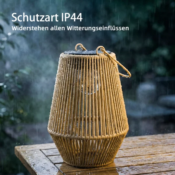 Zonne energie Staande Lamp 2 delige Set Rattan Hangende Solarlampen Met Lichtsensor IP44 Waterdichte Solarlamp Voor Tuin Balkon Bruin
