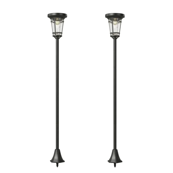 Zonnelantaarn 2 delige Set Staande Lamp 180cm Hoogteverstelbaar Met 2 Helderheidsmodi Lichtsensor Schakelaar, IP44