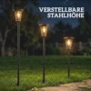 Zonnelantaarn 2 delige Set Staande Lamp 180cm Hoogteverstelbaar Met 2 Helderheidsmodi Lichtsensor Schakelaar, IP44