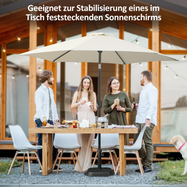 Zonneschermstandaard Van Beton 11kg Vierkante Parasolstandaard Voor Zonnescherm 32 38mm Buisdiameter Zwart