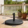 Zonneschermstandaard Van Cement 13kg Rond Parasolstandaard Voor Zonnescherm 34mm/38mm/48mm Buisdiameter, Zwart