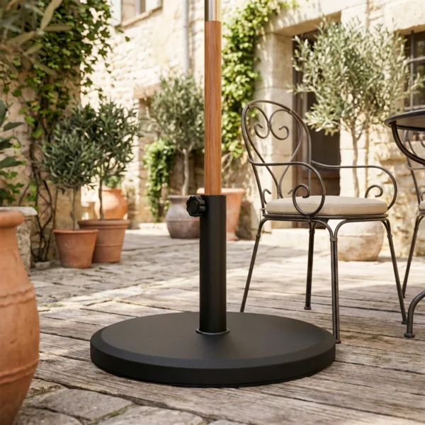 Zonneschermstandaard Van Cement 13kg Rond Parasolstandaard Voor Zonnescherm 34mm/38mm/48mm Buisdiameter, Zwart