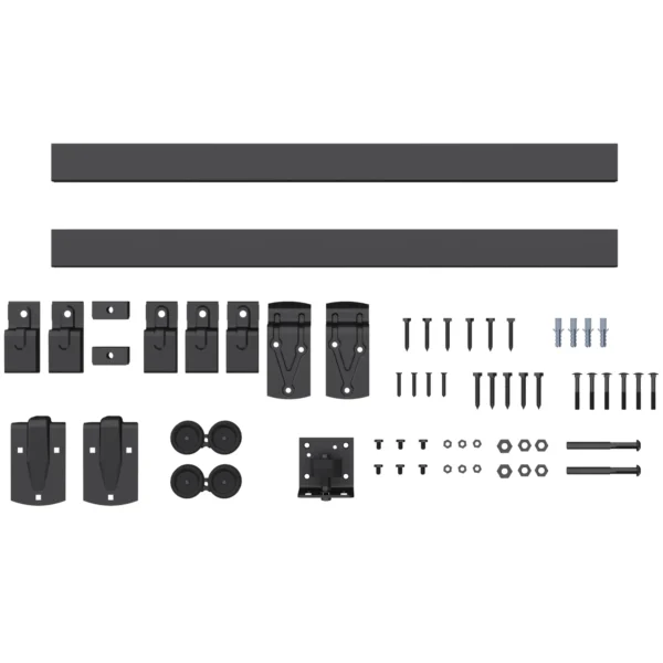 Zwaarlast Schuifdeur Hardware Set 183 Cm Zwart Voor Enkele Deuren