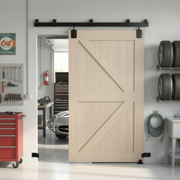 Zwaarlast Schuifdeur Hardware Set 183 Cm Zwart Voor Enkele Deuren