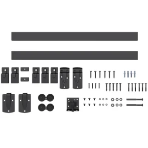 Zwaarlast Schuifdeur Hardware Set 244 Cm Zwart Voor Enkele Deuren