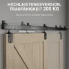 Zwaarlast Schuifdeur Hardware Set 244 Cm Zwart Voor Enkele Deuren