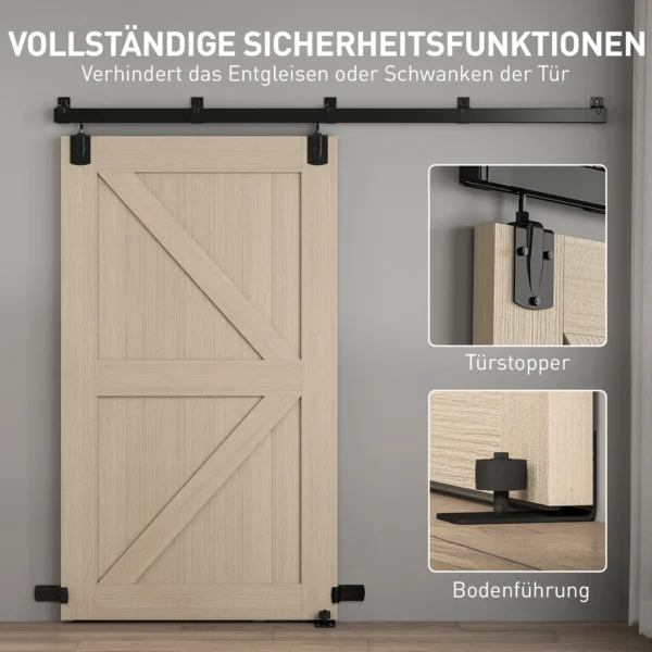 Zwaarlast Schuifdeur Hardware Set 244 Cm Zwart Voor Enkele Deuren