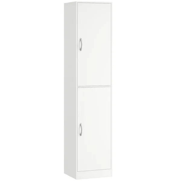 180 Cm Hoog Boekenrek, Modern 5 laags Rek Met Verstelbare Planken, Vrijstaande Opbergkast, Wit