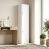 180 Cm Hoog Boekenrek, Modern 5 laags Rek Met Verstelbare Planken, Vrijstaande Opbergkast, Wit