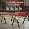 2 delige Set Werkbank Tot 1160 Kg Inklapbaar Zaagbok 7 voudig In Hoogte Verstelbaar 64 81 Cm Steigerbok Van Metaal Met Handvat Rood