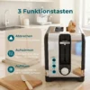 2 Sneetjes Broodrooster Met 7 Bruiningsniveaus, Opwarm /Ontdooi /Annuleerfuncties, Verwarmingsrek, 930 W