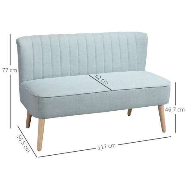 2 zits Bank, Zachte Bekleding, Onderhoudsvriendelijke Hoes, Tot 220 Kg, 117 X 56,5 X 77 Cm, Lichtgroen